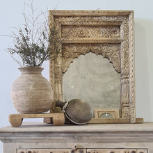 Load image into Gallery viewer, Vintage Indian Carved Mehrab Mirror