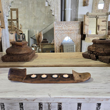 Load image into Gallery viewer, Vintage Indian Cobbler's Shoe Form 4 Tealight Candle