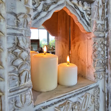 Load image into Gallery viewer, Hand Carved Indian Altar with Temple Mirror