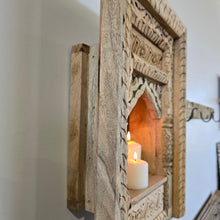 Load image into Gallery viewer, Hand Carved Indian Altar with Temple Mirror