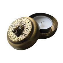 Load image into Gallery viewer, Brass Chapati Pillbox Tealight
