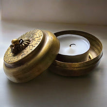 Load image into Gallery viewer, Brass Chapati Pillbox Tealight