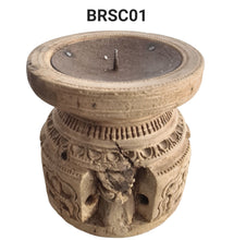 Load image into Gallery viewer, Carved Vintage Indian Bijani Seeder Candle Holders (Assorted)