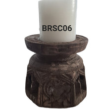 Load image into Gallery viewer, Carved Vintage Indian Bijani Seeder Candle Holders (Assorted)