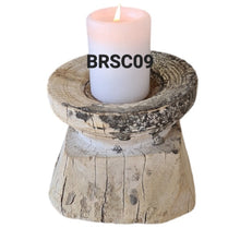 Load image into Gallery viewer, Carved Vintage Indian Bijani Seeder Candle Holders (Assorted)