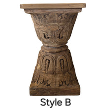 Load image into Gallery viewer, Carved Vintage Stool Side Table