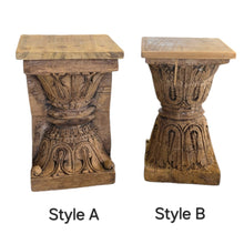 Load image into Gallery viewer, Carved Vintage Stool Side Table