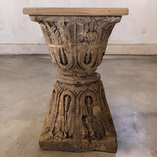 Load image into Gallery viewer, Carved Vintage Stool Side Table