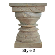 Load image into Gallery viewer, Carved Vintage Stool Side Table