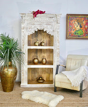 Load image into Gallery viewer, Hand Carved Indian Mehrab Bookcase Display