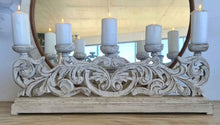 Load image into Gallery viewer, 5 Pillar Carved Candelabra Centrepiece