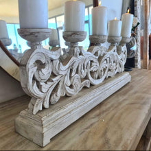 Load image into Gallery viewer, 5 Pillar Carved Candelabra Centrepiece