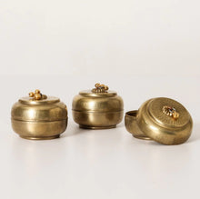 Load image into Gallery viewer, Brass Chapati Pillbox Tealight