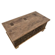Load image into Gallery viewer, Vintage Indian Pressed Tin Trunk Coffee Table - Natural #30523