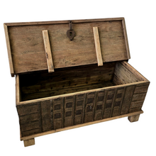 Load image into Gallery viewer, Vintage Indian Pressed Tin Trunk Coffee Table - Natural #30523