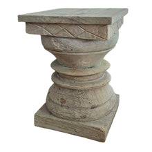 Load image into Gallery viewer, Carved Vintage Stool Side Table