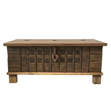 Load image into Gallery viewer, Vintage Indian Pressed Tin Trunk Coffee Table - Natural #30523