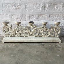Load image into Gallery viewer, 5 Pillar Carved Candelabra Centrepiece