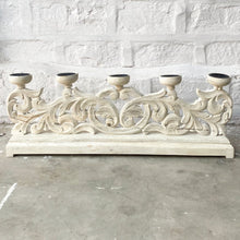 Load image into Gallery viewer, 5 Pillar Carved Candelabra Centrepiece