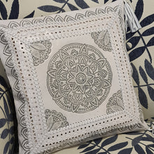 Load image into Gallery viewer, Bohemian Dreaming White Leather Mandala Cushion Cover