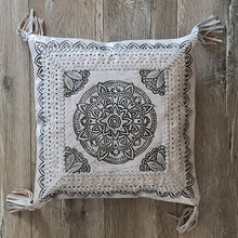 Load image into Gallery viewer, Bohemian Dreaming Soft Grey Leather Mandala Cushion Cover