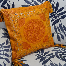 Load image into Gallery viewer, Bohemian Dreaming Burnt Orange Leather Mandala Cushion Cover