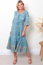 Load image into Gallery viewer, Rebecca 3/4 Sleeve Long Midi Dress