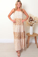 Load image into Gallery viewer, Betty Button Front Slip Maxi Dress