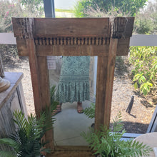 Load image into Gallery viewer, Hand Carved Vintage Indian Window Frame Mirror
