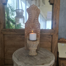 Load image into Gallery viewer, Carved Vintage Indian Sconce Candle Holder

