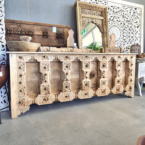 Grand Palace Extended Vintage Indian Old Door Console Hall Table