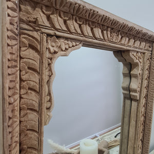 Hand Carved Vintage Indian Shekhawati Mirror