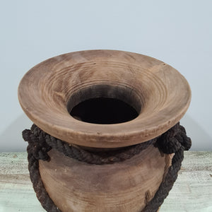 Tall Vintage Indian Wooden Pot VMP03