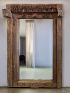 Vintage Indian Carved Door Frame Mirror