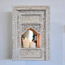 Load image into Gallery viewer, Hand Carved Indian Altar with Temple Mirror
