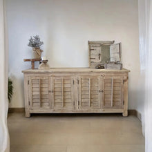 Load image into Gallery viewer, Vintage Bleached Indian Shutter Sideboard
