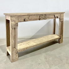 Load image into Gallery viewer, Vintage Indian Carved Console Hall Table With Shelf
