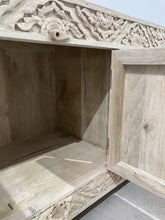 Load image into Gallery viewer, Hand-Carved Entertainment Media Console Unit - Bleached
