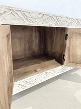 Load image into Gallery viewer, Hand-Carved Entertainment Media Console Unit - White
