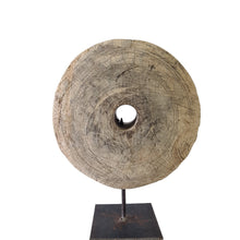 Load image into Gallery viewer, Indian Antique Wooden Wheel On Stand #3
