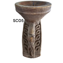Load image into Gallery viewer, Carved Vintage Indian Seeder Candle Holders
