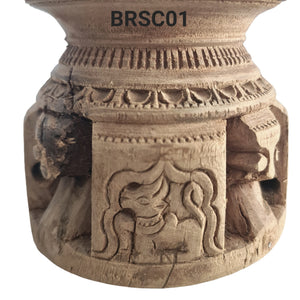 Carved Vintage Indian Bijani Seeder Candle Holder