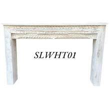 Load image into Gallery viewer, White Slimline Vintage Indian Carved Console Hall Table
