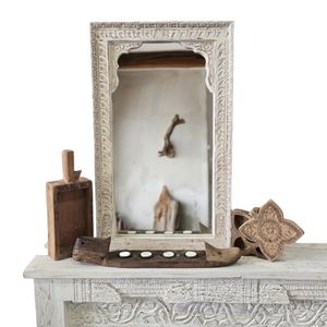 Hand Carved Vintage Indian Shekhawati Mirror