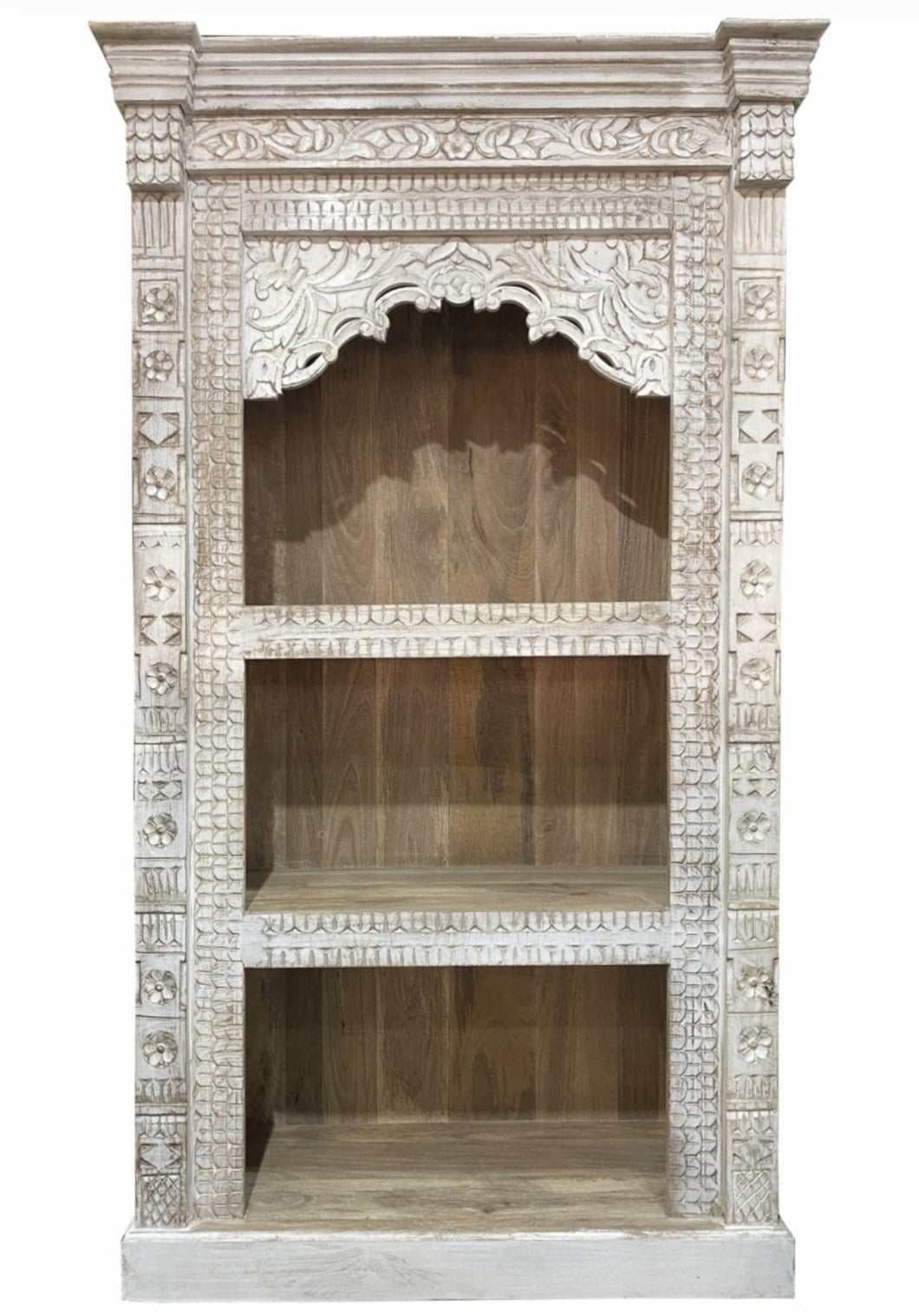 Hand Carved Indian Mehrab Bookcase Display
