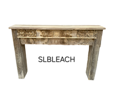 Load image into Gallery viewer, Bleached Slimline Vintage Indian Carved Console Hall Table #24
