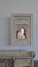 Load and play video in Gallery viewer, Hand Carved Indian Altar with Temple Mirror
