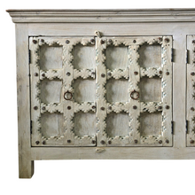 Load image into Gallery viewer, Vintage Indian Old Door Whitewash Sideboard #40097
