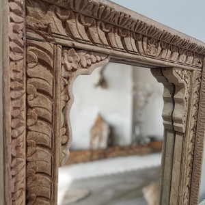 Hand Carved Vintage Indian Shekhawati Mirror