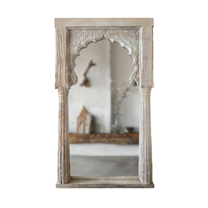Vintage Indian Jharokha Mirror #19034 - White
